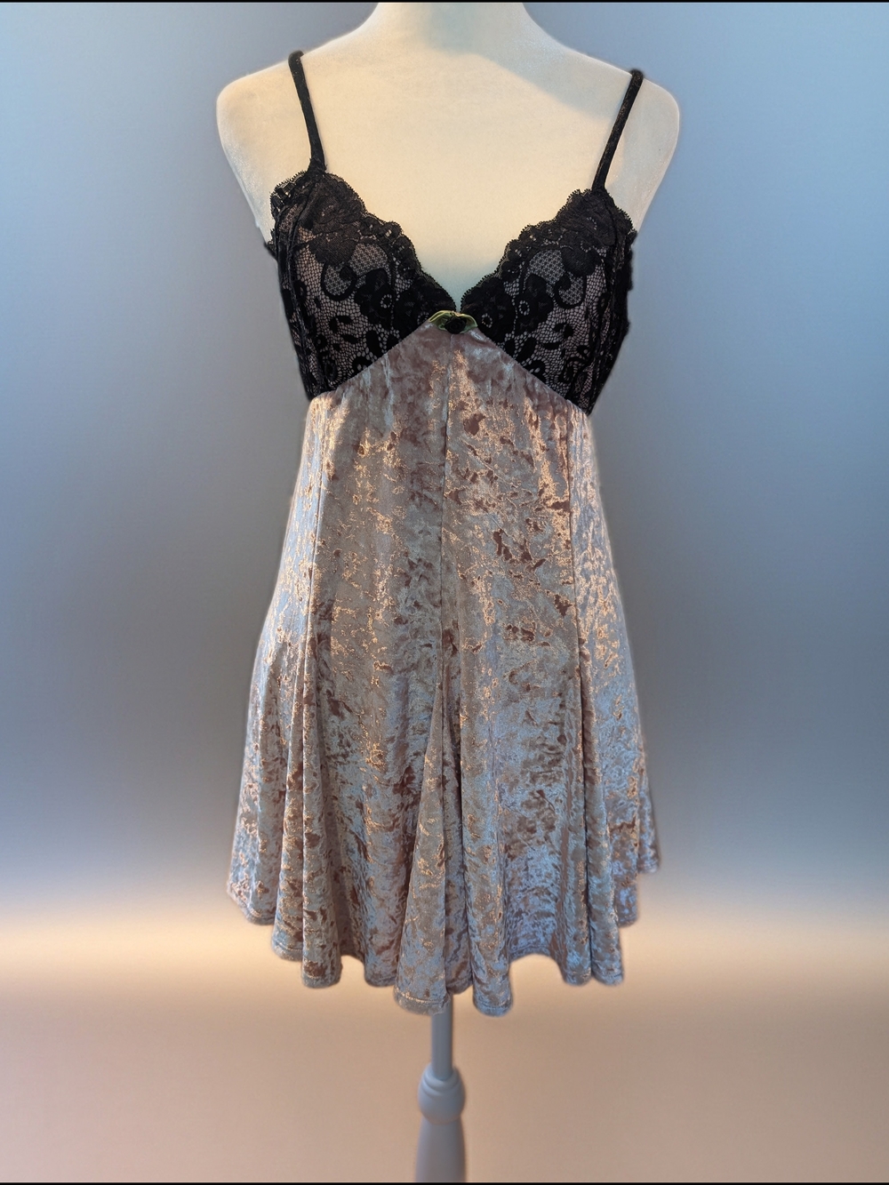 dELiA*s Black Lace & Pink Velvet Chemise